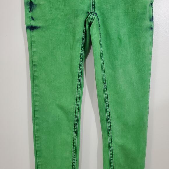 Zana Di Juniors Jeans Lime Green Acid Wash Skinny Size 5 - Picture 3 of 15